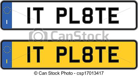 450x248 Italy Number Plate Vector Clip Art