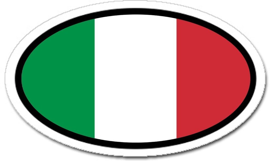 1024x611 Italian Flag Car Bumper Vinyl Sticker Oval Lands Amp People