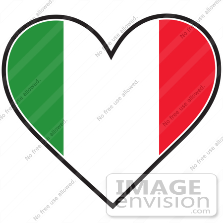 450x450 Clip Art Graphic Of An Italian Heart Flag