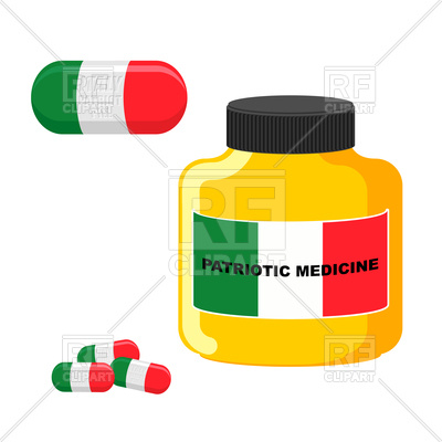 400x400 Patriotic Medicine Italy. Pills With Italian Flag. Royalty Free