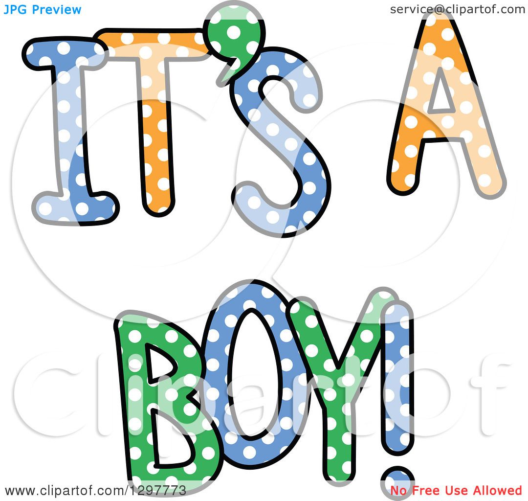 1080x1024 Clipart Of Colorful Polka Dot Its A Boy Text