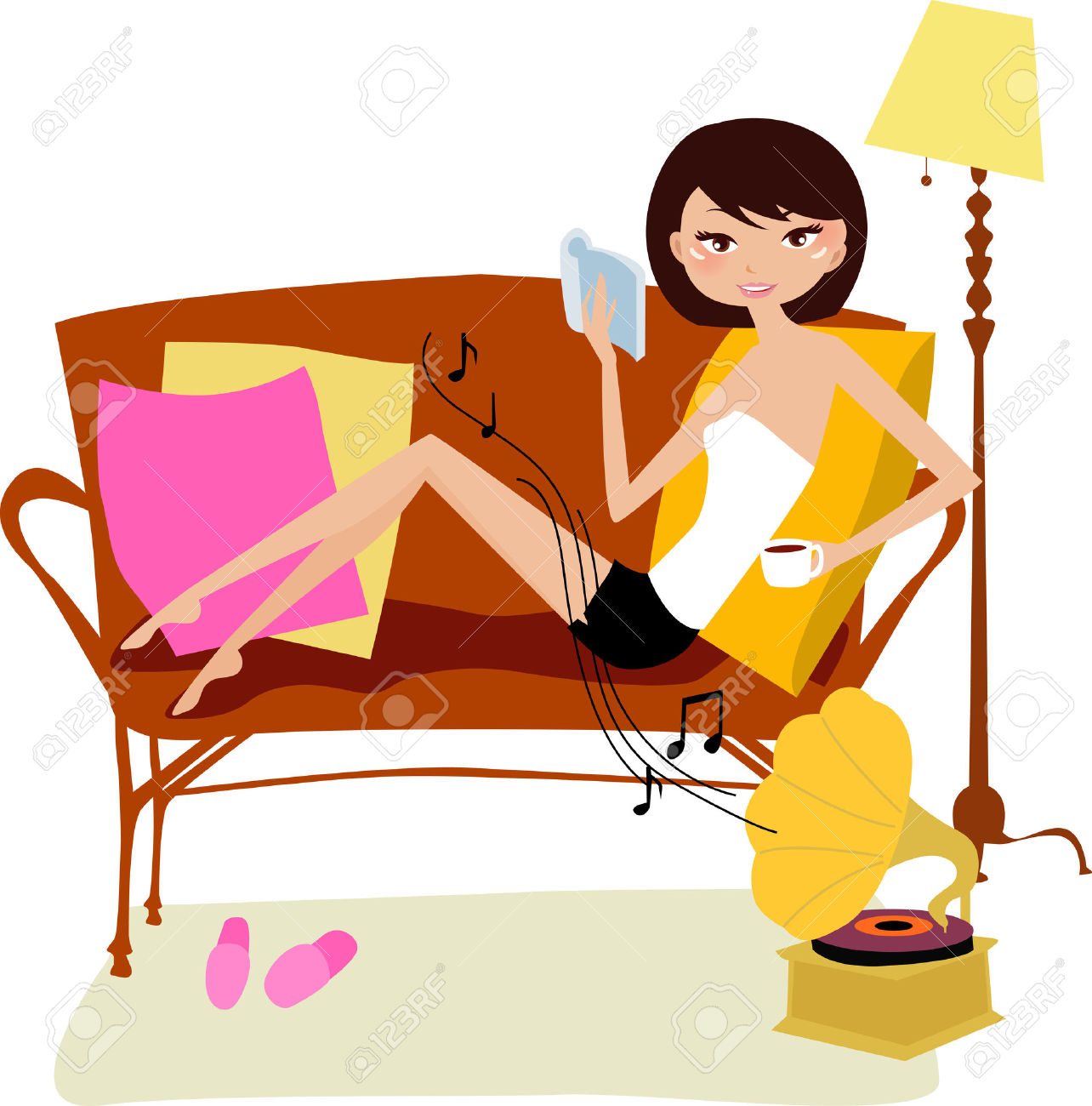 1284x1300 Clipart Girl Relaxing On The Beach Clip Art Image