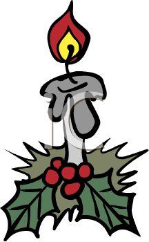 216x350 Picture Of Holiday Burning Candle With Berriesnd Ivy In