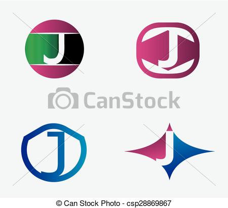 450x411 Abstract J Round Logo Design Template. Vector Creative Clip Art