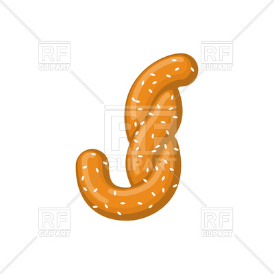 400x400 Letter J Pretzel Font On White Background Royalty Free Vector Clip