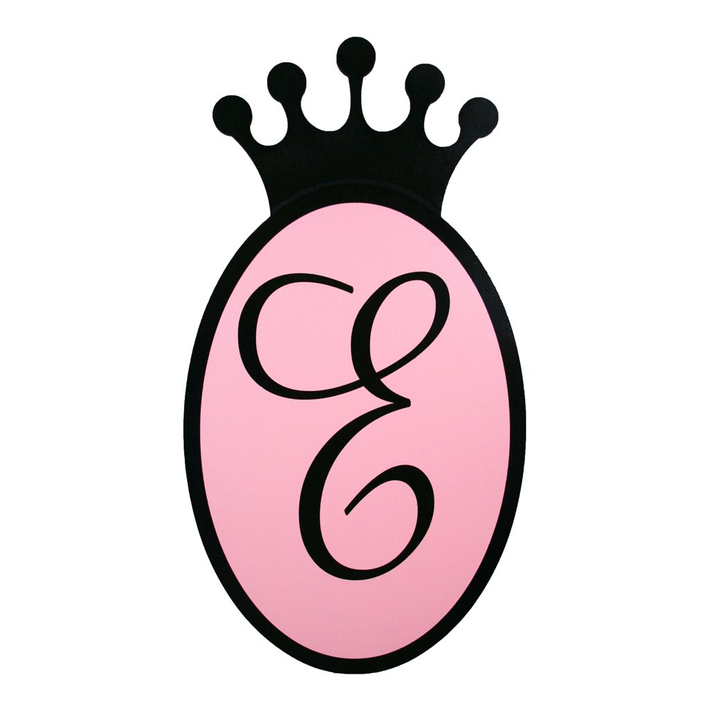 1024x1024 Royal Crown Monogram Plaque In Black By Sherri Blum, Celebrity