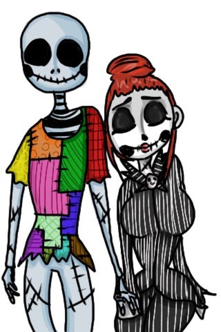 320x480 Really Quick Halloween Doodle Of Jack And Sally. (Jack Dressed As