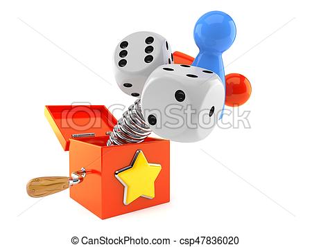 450x357 Jack In The Box With Dice Isolated On White Background Clip Art