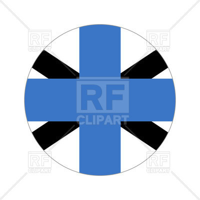 400x400 Round Icon Of Estonia Naval Jack Flag Royalty Free Vector Clip Art