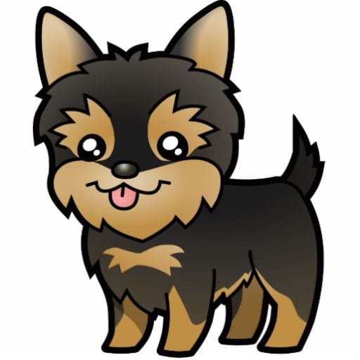 512x512 Cartoon Yorkie (Pup) Photo Sculpture Magnet Clip Art, Rock