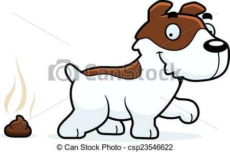 450x297 Cartoon Jack Russell Terrier Poop. A Cartoon Illustration