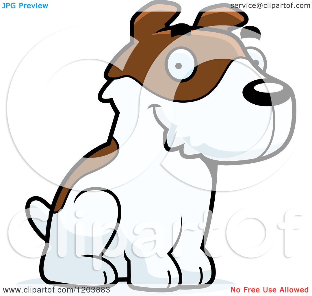 1080x1024 Cartoon Of A Cute Jack Russell Terrier Puppy Sitting