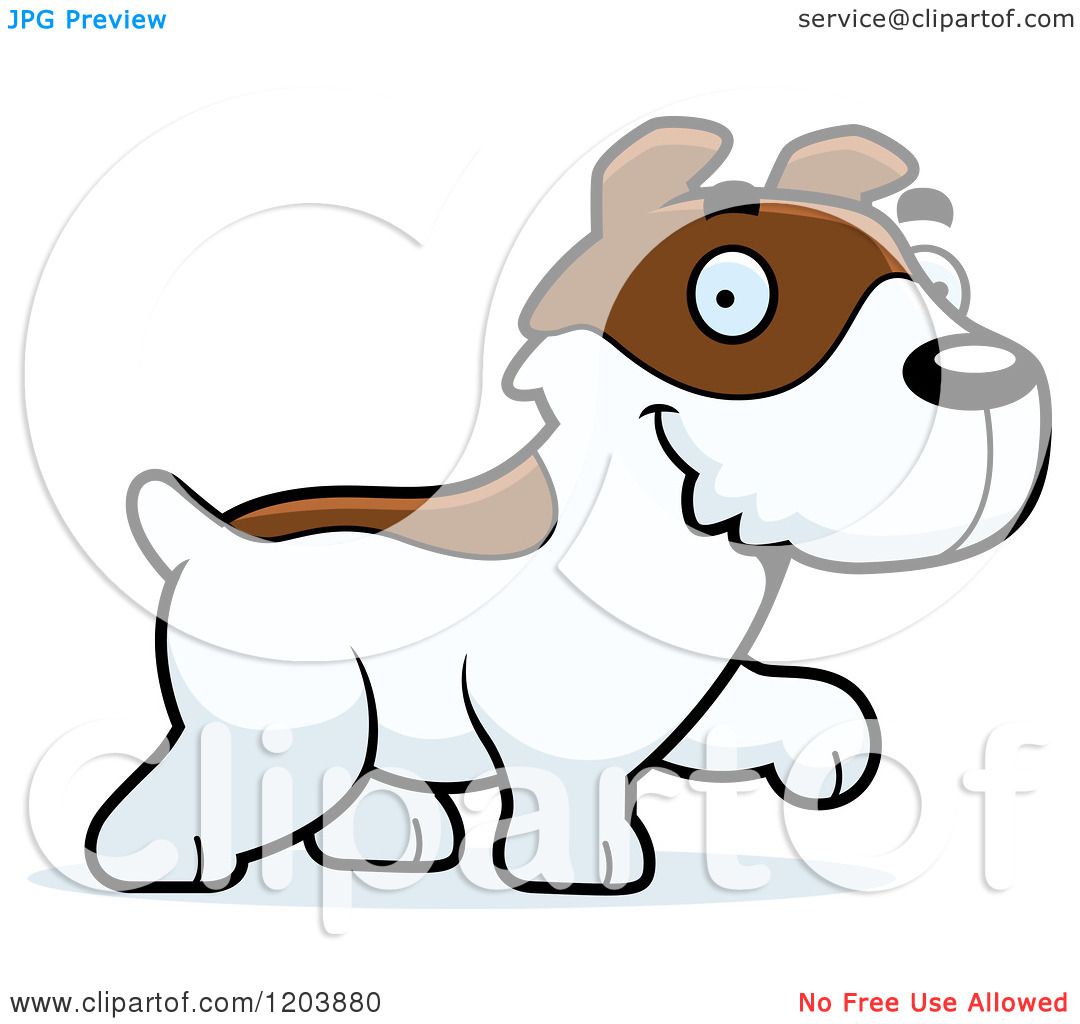 1080x1024 Cartoon Of A Cute Jack Russell Terrier Puppy Walking