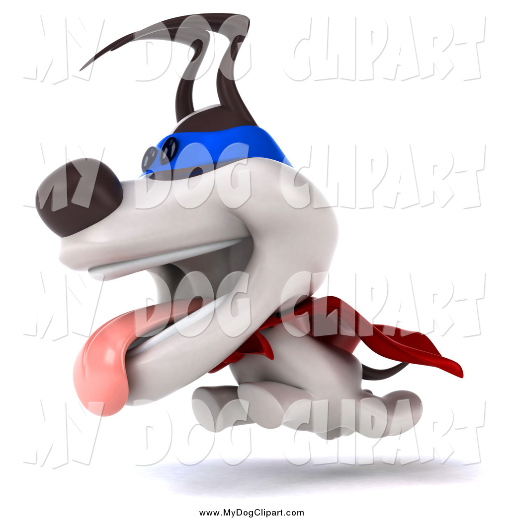 1024x1044 Clip Art Of A 3d Super Hero Jack Russell Terrier Dog Running By