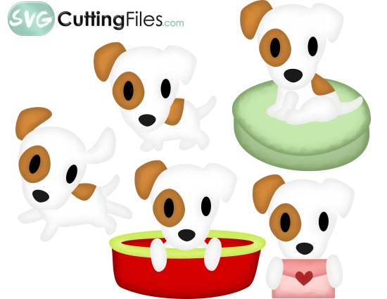 550x425 Jack Russell Terrier Set Svg Cutting File