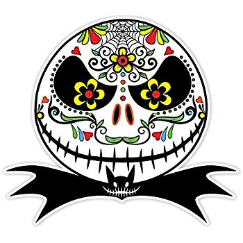 350x350 Mexican Sugar Skull Sticker Version 111 Jack