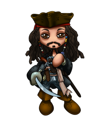 350x400 Jack Sparrow Chibi By Fallrin