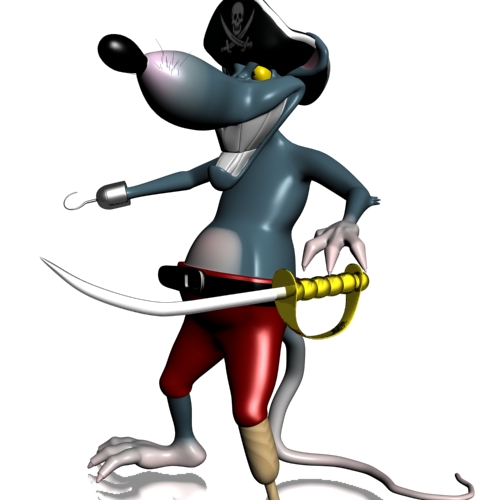 500x500 Pirate Rat Jack Sparrow Rigged 3d Model Buy Pirate Rat Jack