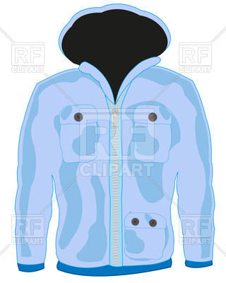 320x400 Upper Cloth Blue Hooded Jacket On White Background Royalty Free