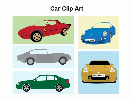 468x351 Cars Clip Art Template