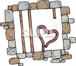 300x258 Clipart Of Jail Bar Bent Into Heart Shape