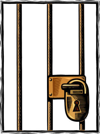 336x450 Jail Cell Clipart Stock Illustration Close Up Of Padlocked Jail