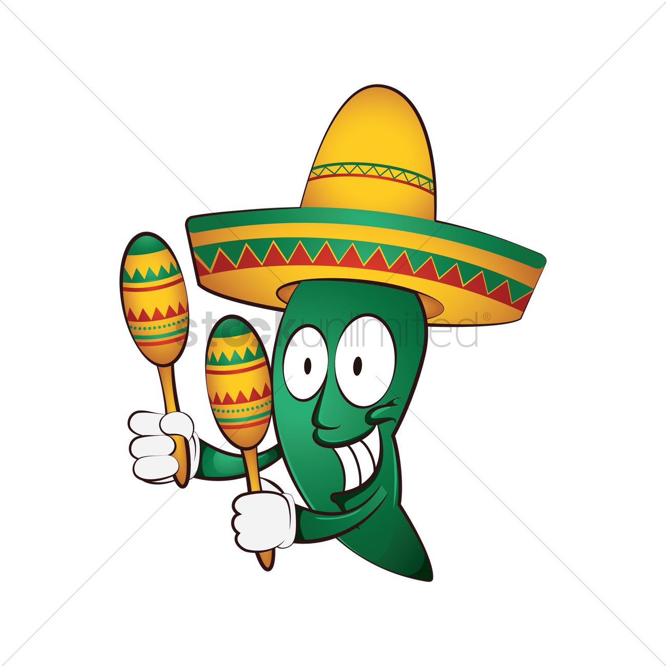 1300x1300 Jalapeno Character Vector Image