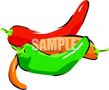 350x290 Picture Of Bright Colored Chili's On White Background In