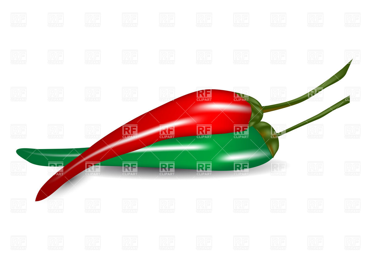1200x849 Red And Green Chili Pepper Royalty Free Vector Clip Art Image