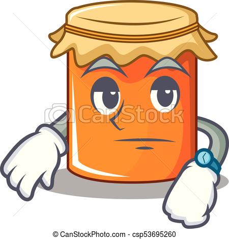 450x468 Waiting Jam Mascot Cartoon Style Vector Illustration Clip Art