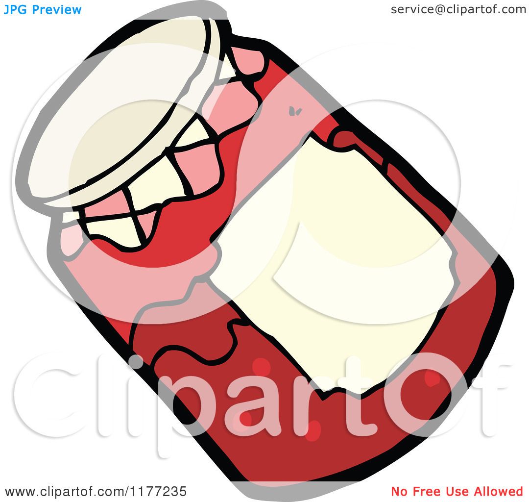 1080x1024 Cartoon Of A Jar Of Red Jam