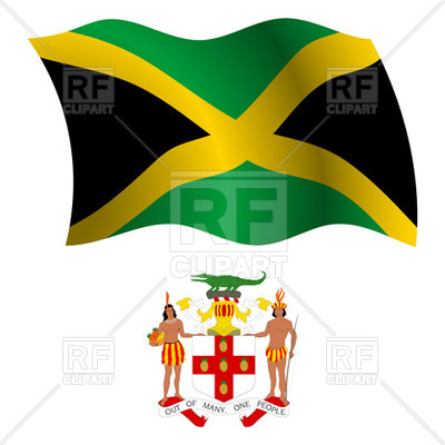 400x400 Jamaica Flag And Coat Of Arms Royalty Free Vector Clip Art Image