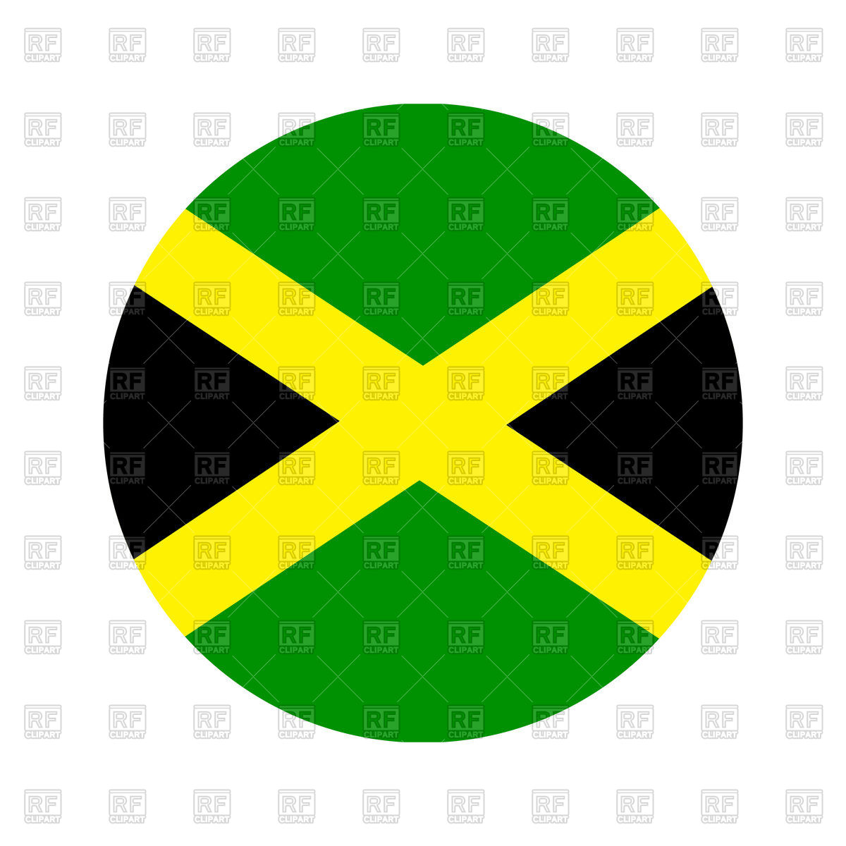 1200x1200 Jamaica Circle Flag Royalty Free Vector Clip Art Image