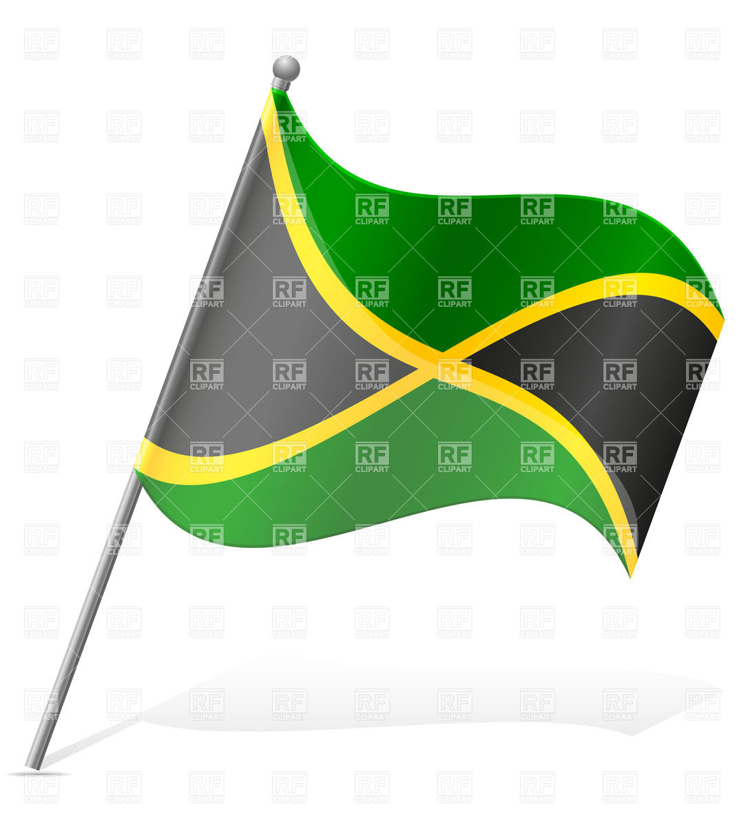 1086x1200 Wavy Flag Of Jamaica Royalty Free Vector Clip Art Image