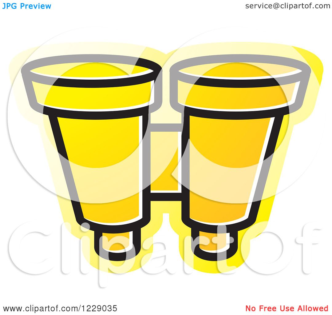 1080x1024 Clipart Of A Yellow Binoculars Icon