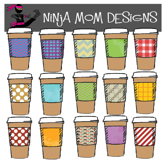 570x570 Coffee Cup Clip Art In Color Or Black Line