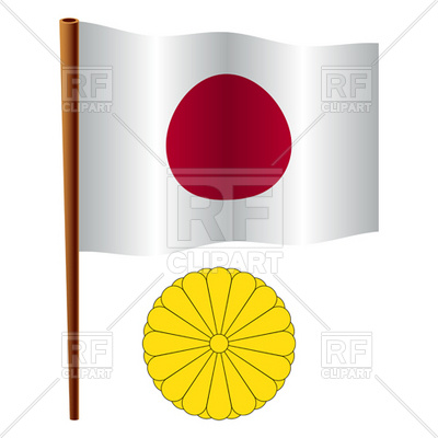 400x400 Japan Flag And Imperial Seal Royalty Free Vector Clip Art Image