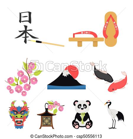 450x470 Japan Set Icons In Cartoon Style. Big Collection Of Japan