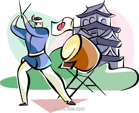 480x391 Japanese Drummer Musician Royalty Free Vector Clip Art
