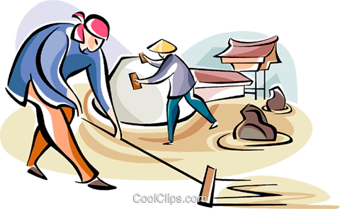 480x295 Japanese Laborers Royalty Free Vector Clip Art Illustration