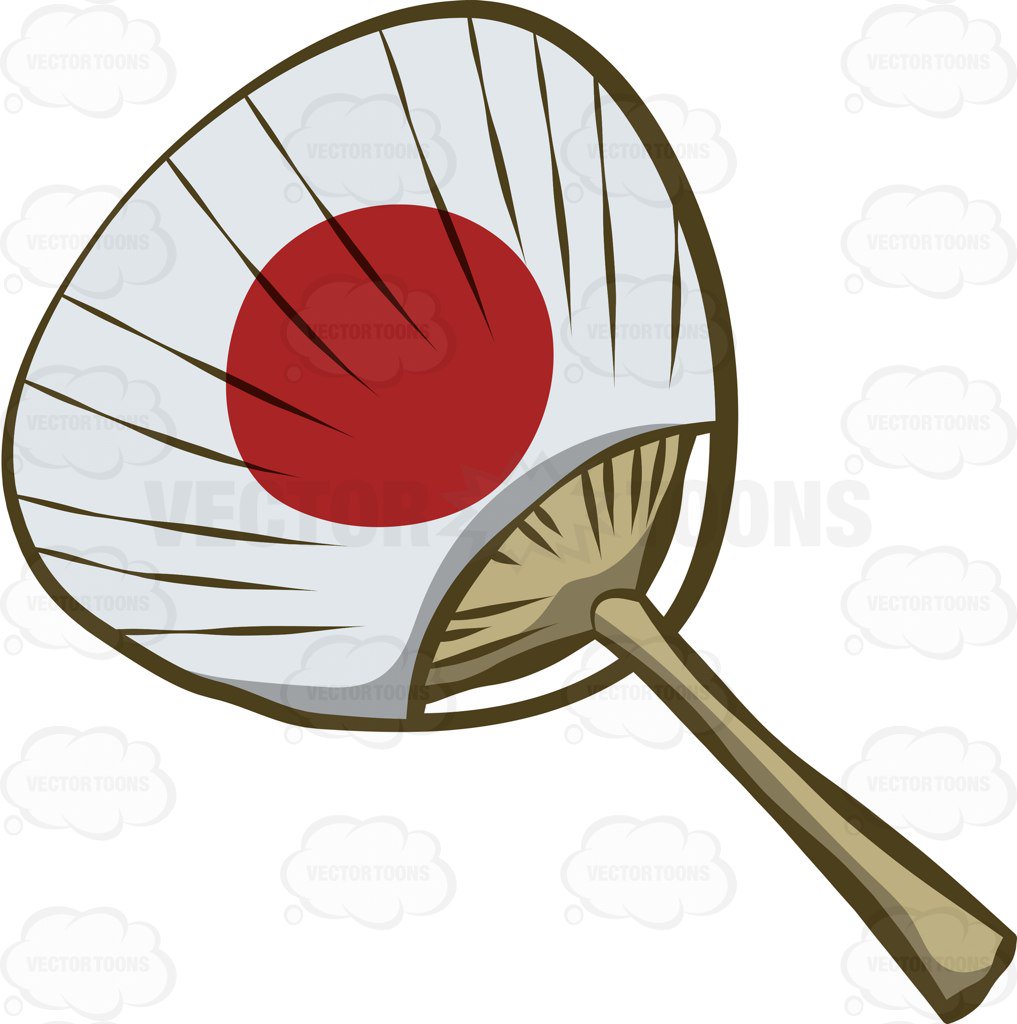 1017x1024 A Japanese Fan Cartoon Clipart Vector Toons