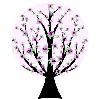 320x320 Cherry Tree With Berry And Birds Stock Vector Colourbox