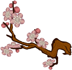 300x290 Japanese Cherry Blossom Embroidery Design