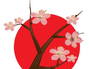 300x233 Painted Cherry Blossom Tree Vector Material Free Vectors Ui
