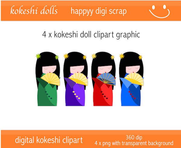 600x490 Kokeshi Doll Clipart