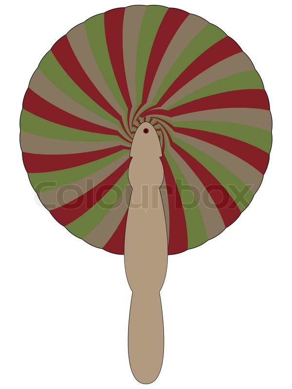 600x800 Bamboo Fan Against White Background, Abstract Vector Art