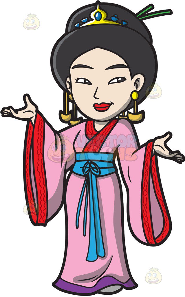 639x1024 A Japanese Princess Cartoon Clipart Vector Toons