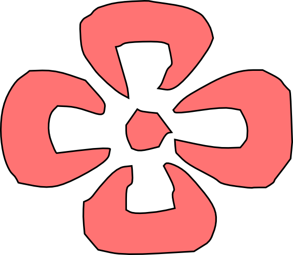 600x522 Japanese Decorative Red Flower Clip Art