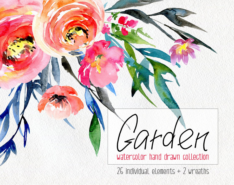 900x714 Watercolor Peonies Clipart Pink Flowers, Leaves, Branches, Twigs