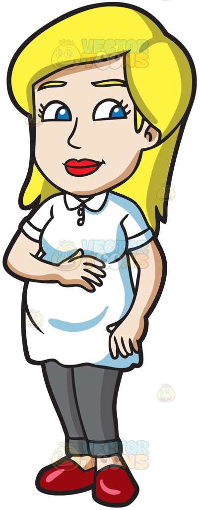 403x1024 A Pregnant Woman At A Japanese Garden Cartoon Clipart